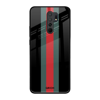 Vertical Stripes Redmi 9 prime Glass Back Cover Online