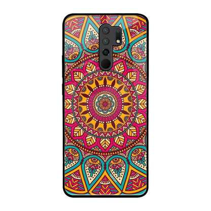 Elegant Mandala Redmi 9 prime Glass Back Cover Online