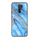 Vibrant Blue Marble Redmi 9 prime Glass Back Cover Online
