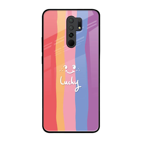 Lucky Abstract Redmi 9 prime Glass Back Cover Online