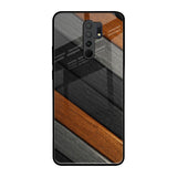 Tri Color Wood Redmi 9 prime Glass Back Cover Online