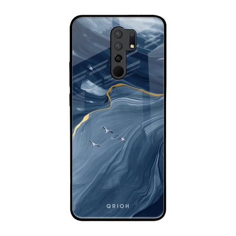 Deep Ocean Marble Redmi 9 prime Glass Back Cover Online
