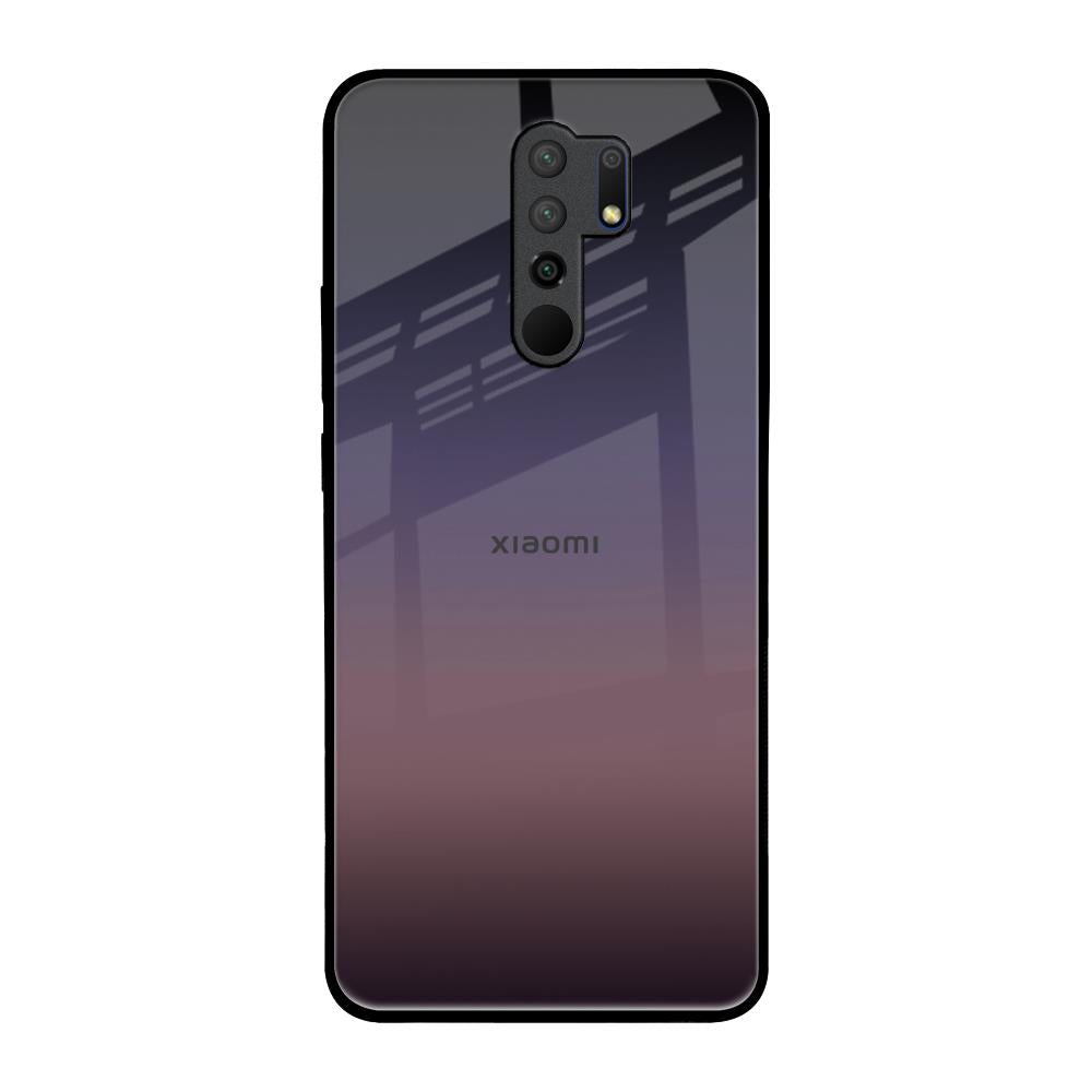 Grey Ombre Redmi 9 prime Glass Back Cover Online