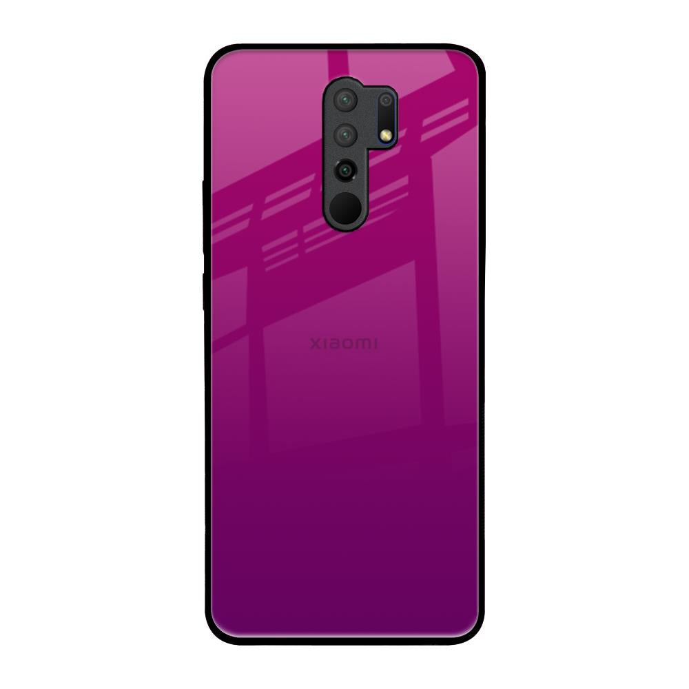 Magenta Gradient Redmi 9 prime Glass Back Cover Online