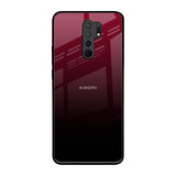 Wine Red Redmi 9 prime Glass Back Cover Online