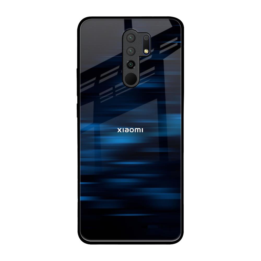 Blue Rough Abstract Redmi 9 prime Glass Back Cover Online