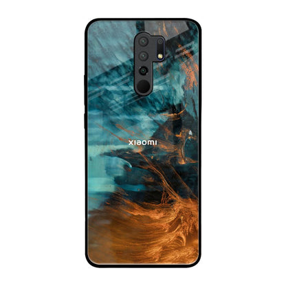 Golden Splash Redmi 9 prime Glass Back Cover Online