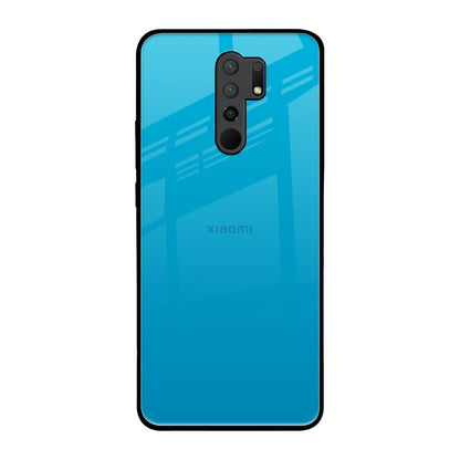 Blue Aqua Redmi 9 prime Glass Back Cover Online