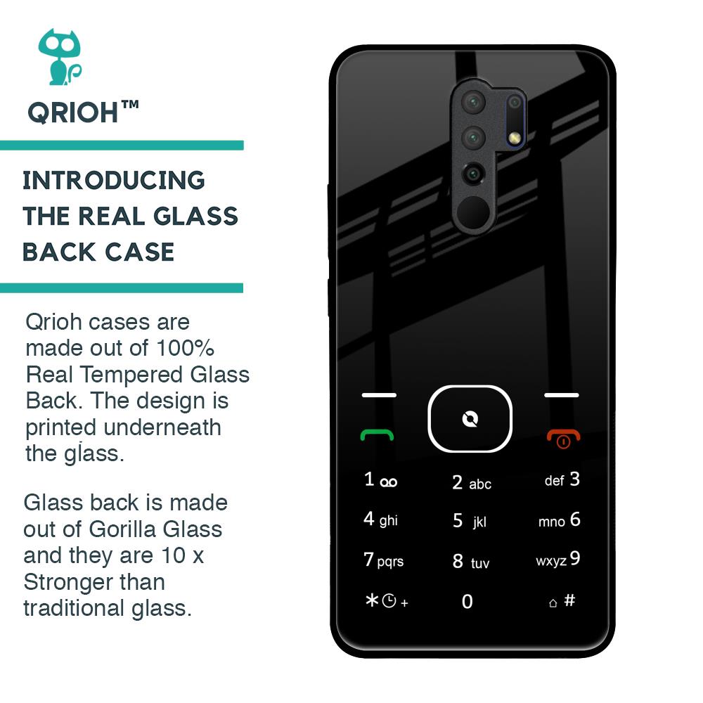 Classic Keypad Pattern Glass Case for Redmi 9 prime