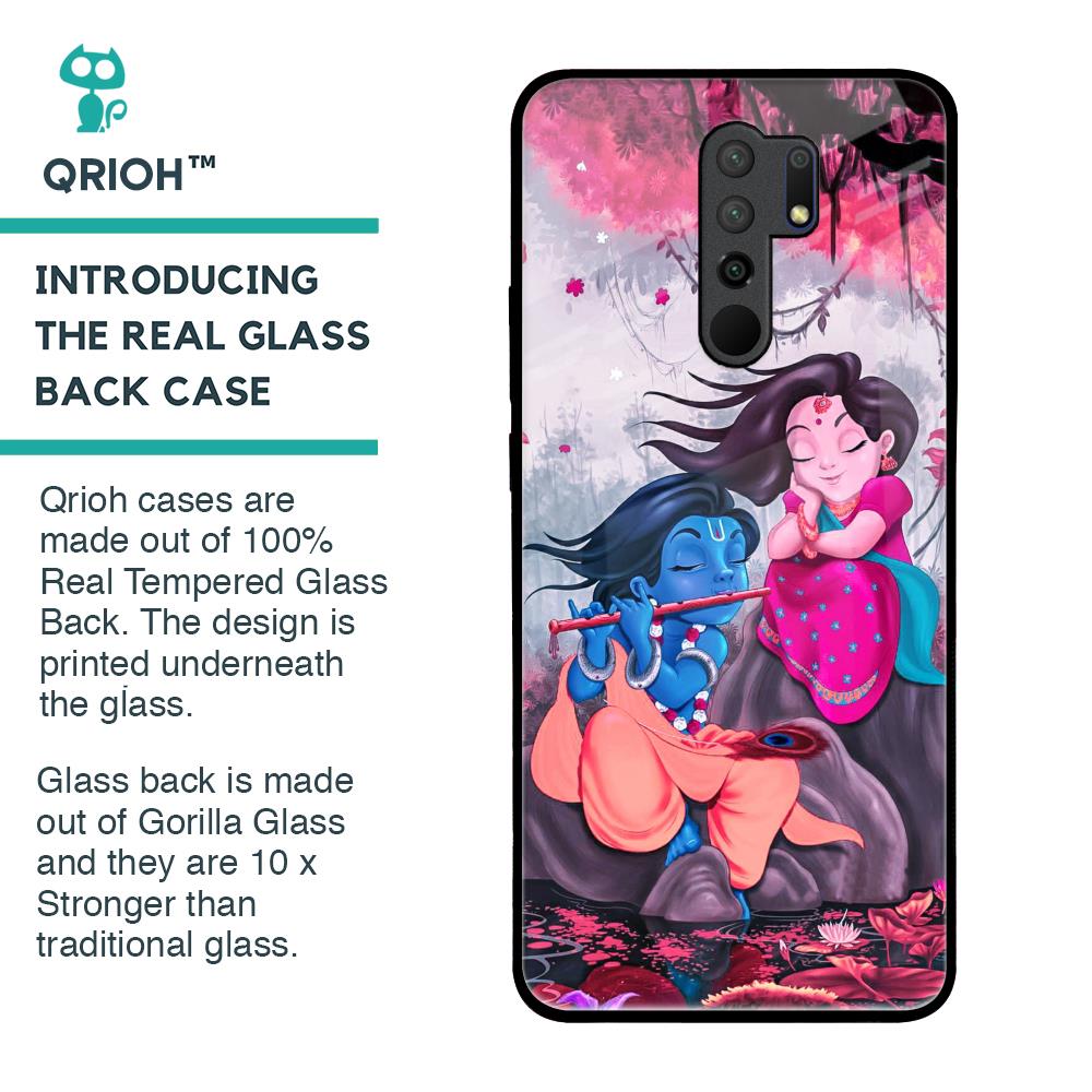 Radha Krishna Art Glass Case for Redmi 9 prime