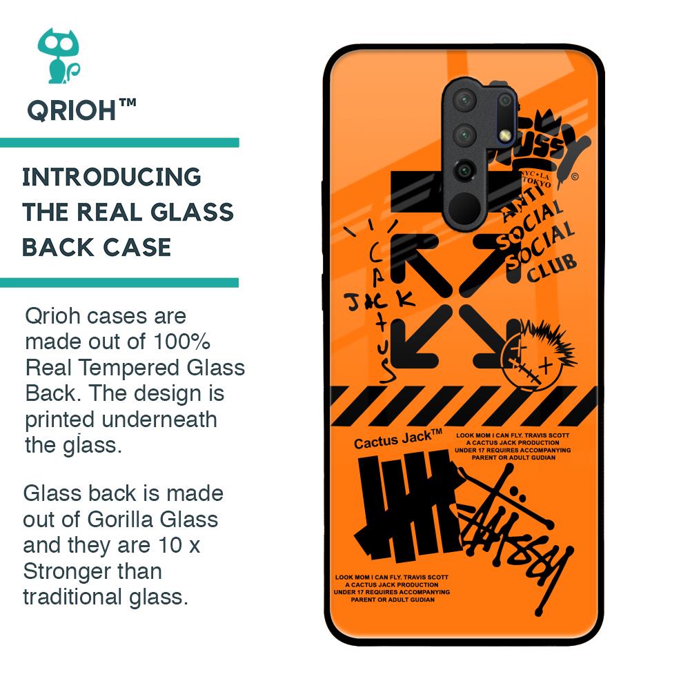 Anti Social Club Glass Case for Redmi 9 prime