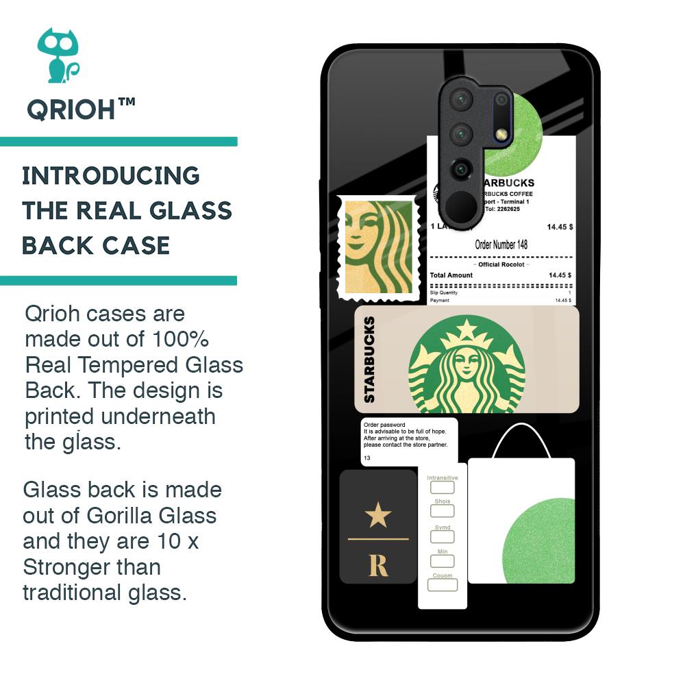 Coffee Latte Glass Case for Redmi 9 prime