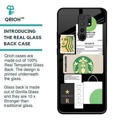Coffee Latte Glass Case for Redmi 9 prime