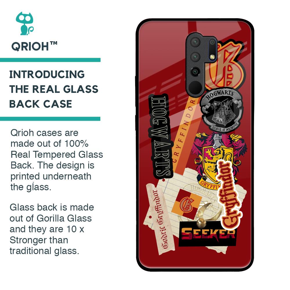 Gryffindor Glass Case for Redmi 9 prime