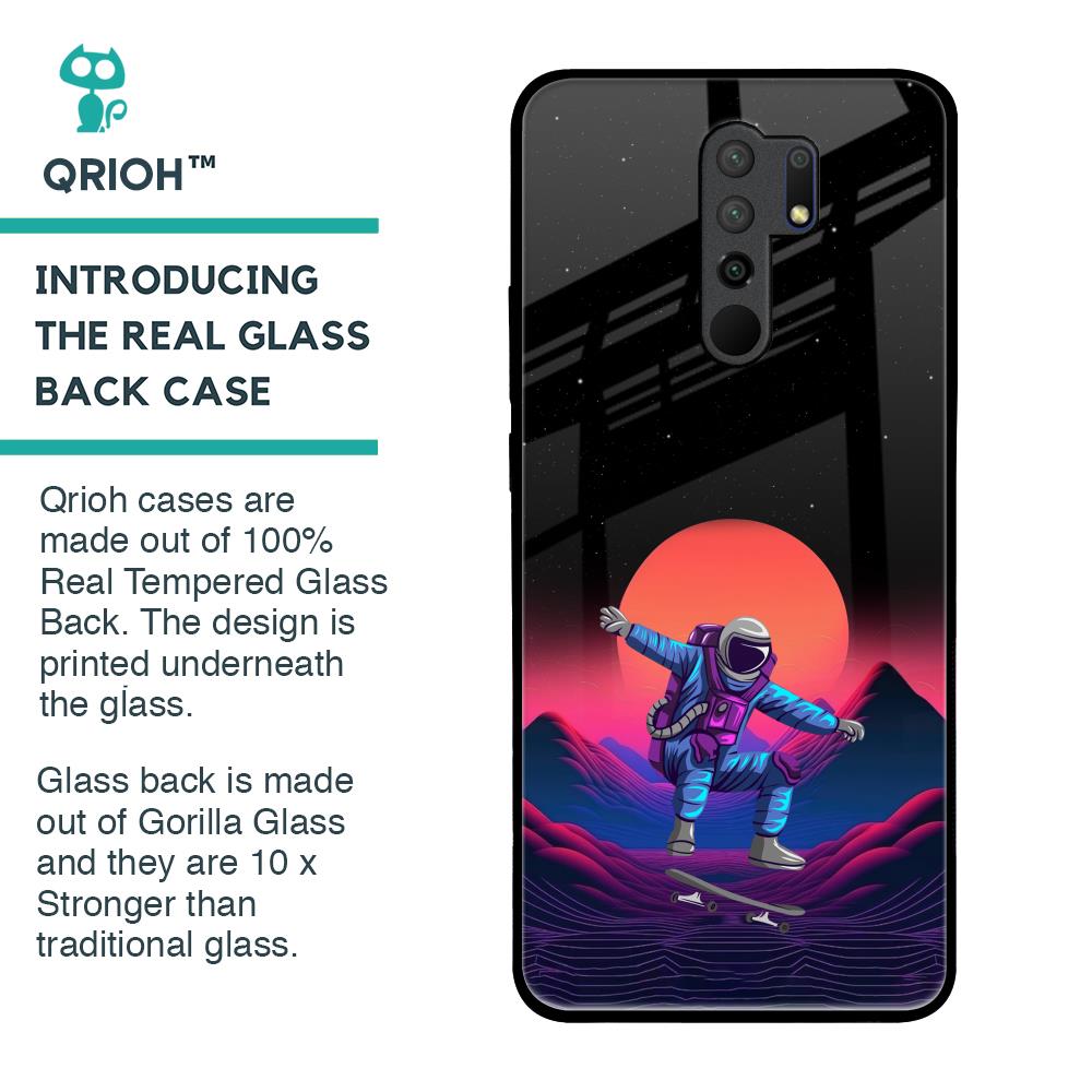 Retro Astronaut Glass Case for Redmi 9 prime