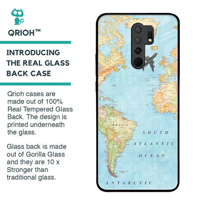 Travel Map Glass Case for Redmi 9 prime