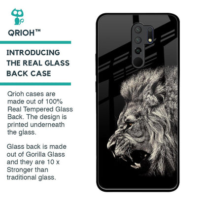 Brave Lion Glass Case for Redmi 9 prime