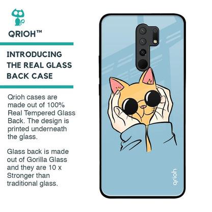 Adorable Cute Kitty Glass Case For Redmi 9 prime