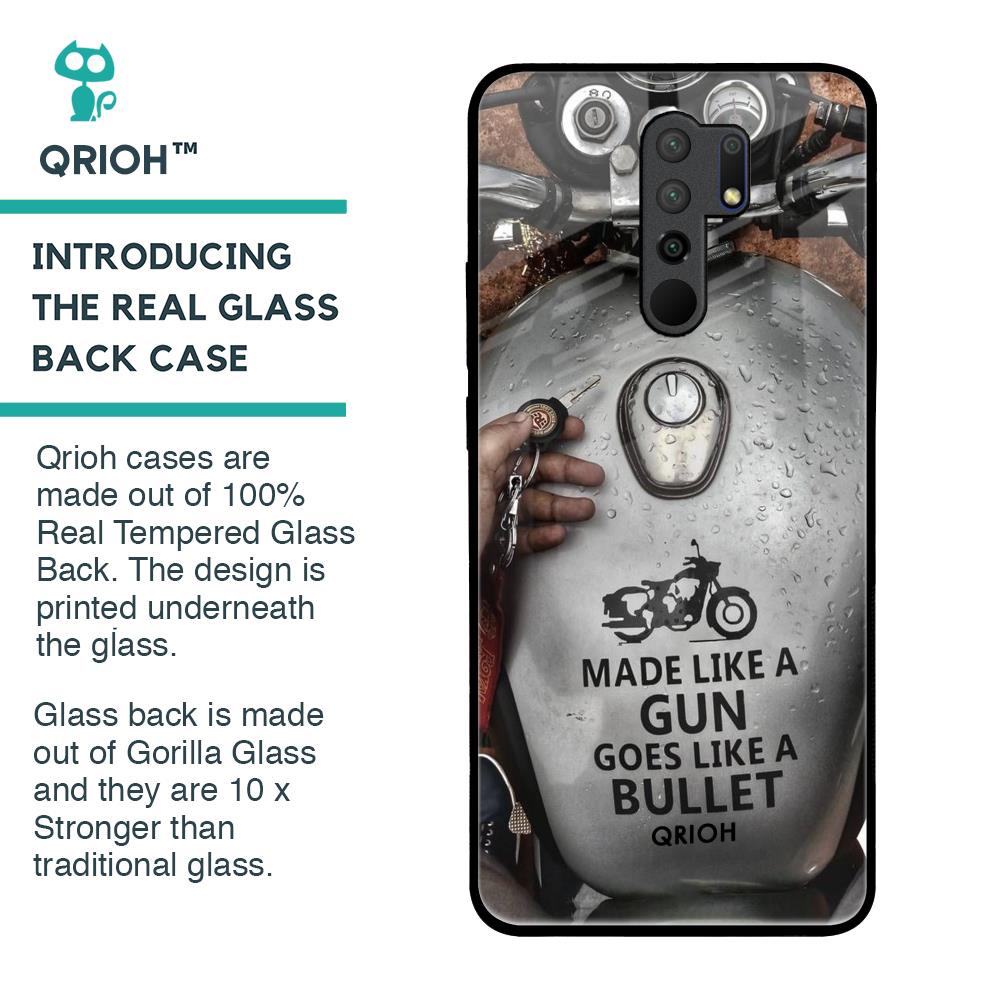 Royal Bike Glass Case for Redmi 9 prime