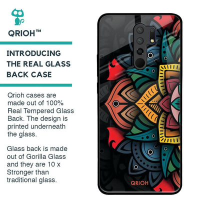 Retro Gorgeous Flower Glass Case for Redmi 9 prime