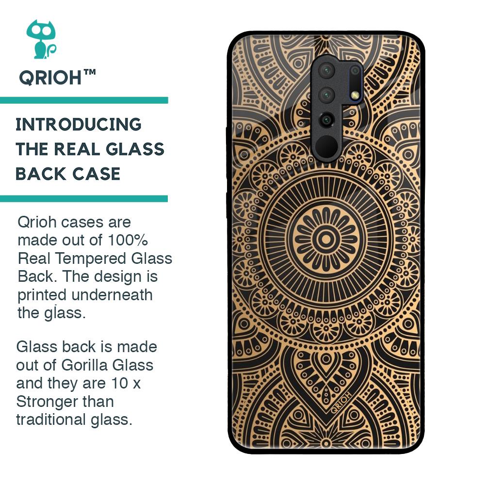 Luxury Mandala Glass Case for Redmi 9 prime