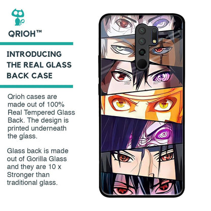Anime Eyes Glass Case for Redmi 9 prime
