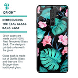 Tropical Leaves & Pink Flowers Glass Case for Redmi 9 prime