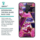 Electroplated Geometric Marble Glass Case for Redmi 9 prime