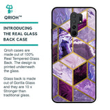 Purple Rhombus Marble Glass Case for Redmi 9 prime