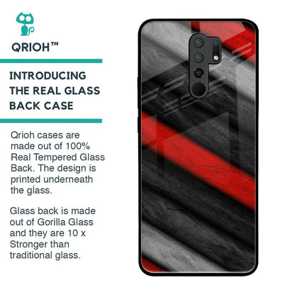 Soft Wooden Texture Glass Case for Redmi 9 prime