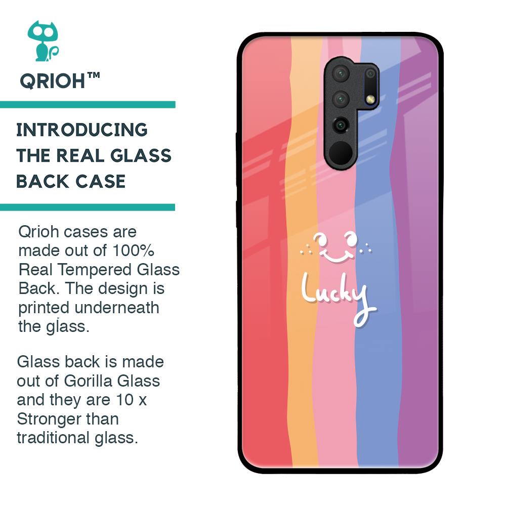 Lucky Abstract Glass Case for Redmi 9 prime