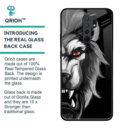 Wild Lion Glass Case for Redmi 9 prime