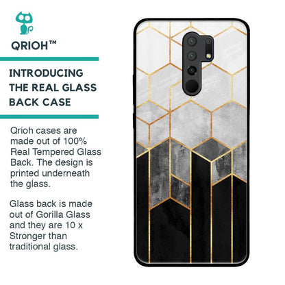 Tricolor Pattern Glass Case for Redmi 9 prime