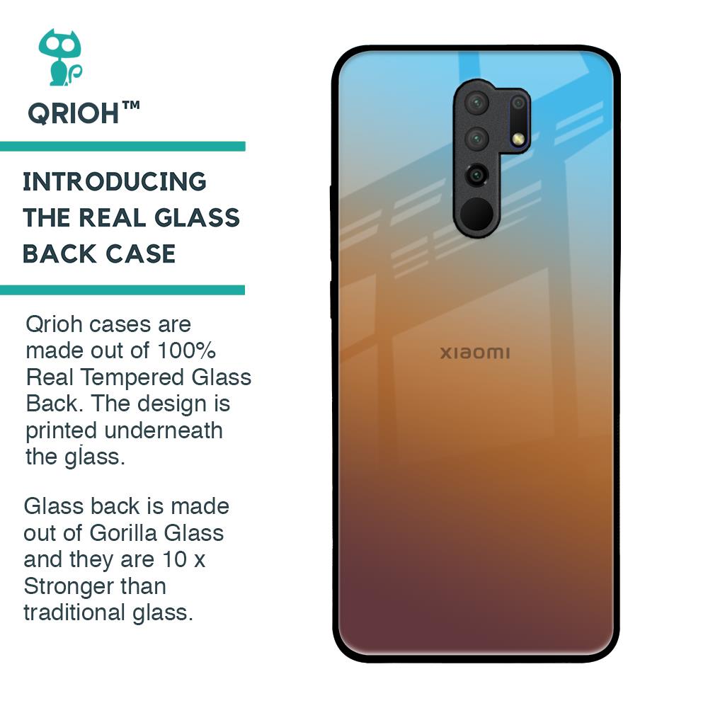 Rich Brown Glass Case for Redmi 9 prime