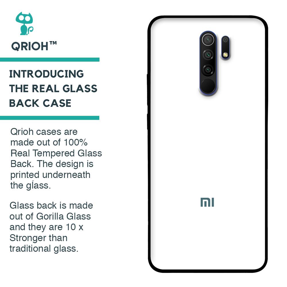 Arctic White Glass Case for Redmi 9 Prime