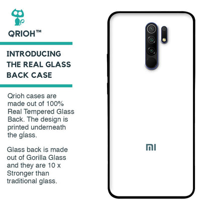 Arctic White Glass Case for Redmi 9 Prime