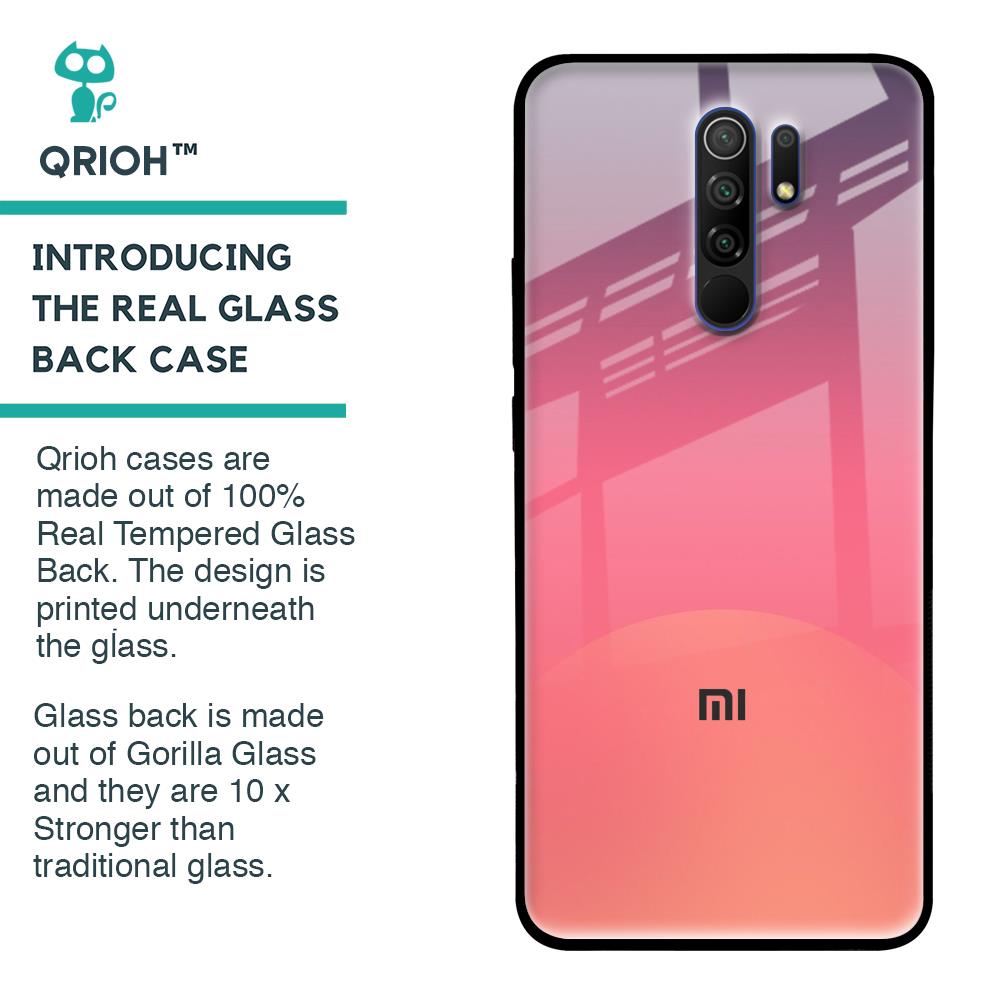 Sunset Orange Glass Case for Redmi 9 Prime