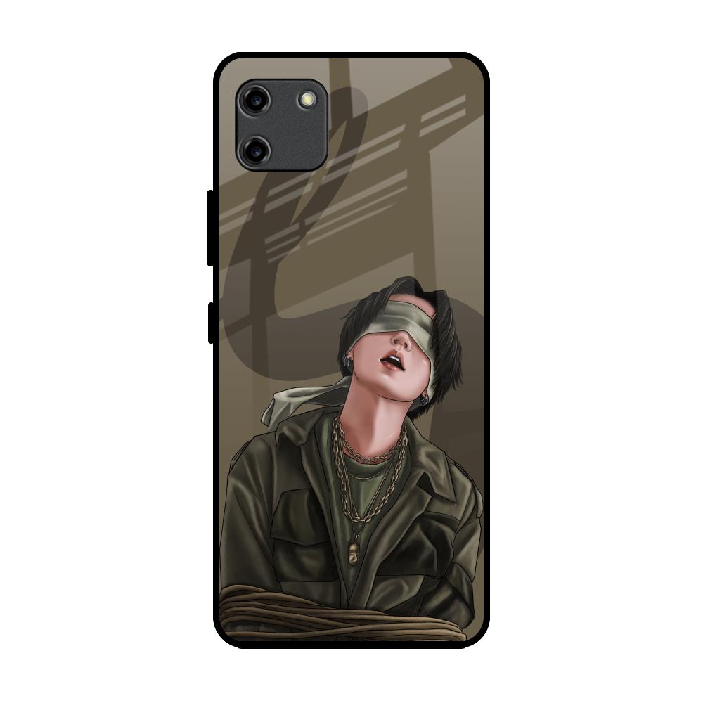 Blind Fold Realme C11 Glass Back Cover Online