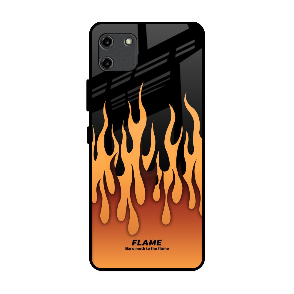 Fire Flame Realme C11 Glass Back Cover Online