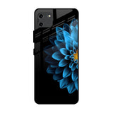 Half Blue Flower Realme C11 Glass Back Cover Online