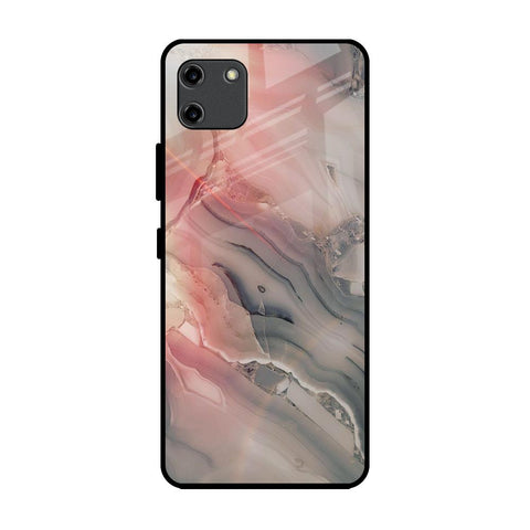 Pink And Grey Marble Realme C11 Glass Back Cover Online
