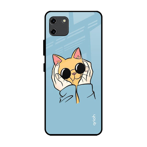 Adorable Cute Kitty Realme C11 Glass Back Cover Online