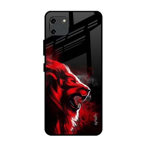 Red Angry Lion Realme C11 Glass Back Cover Online