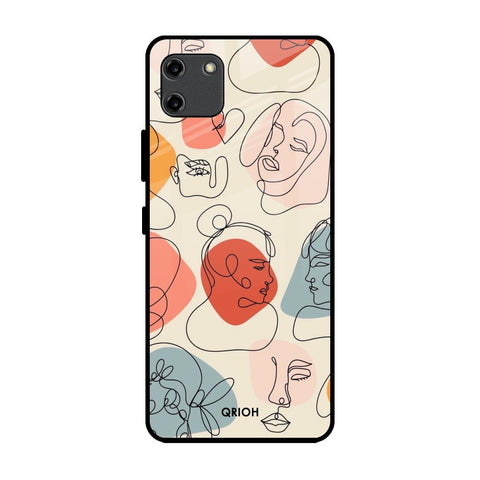 Abstract Faces Realme C11 Glass Back Cover Online