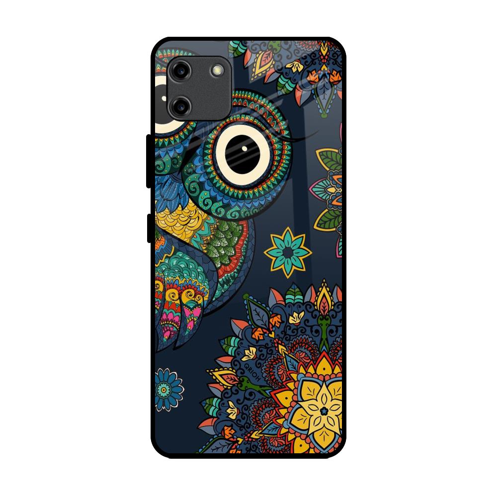 Owl Art Realme C11 Glass Back Cover Online