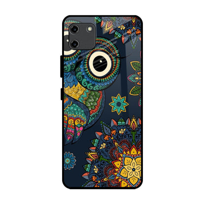 Owl Art Realme C11 Glass Back Cover Online