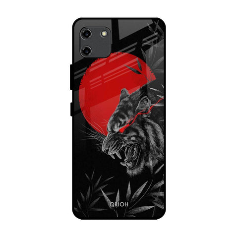 Red Moon Tiger Realme C11 Glass Back Cover Online