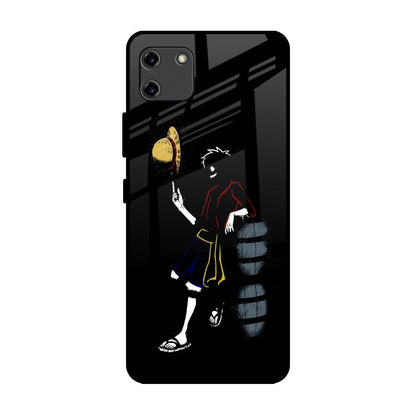Luffy Line Art Realme C11 Glass Back Cover Online