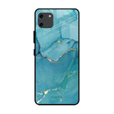 Blue Golden Glitter Realme C11 Glass Back Cover Online