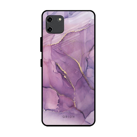 Purple Gold Marble Realme C11 Glass Back Cover Online